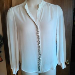 Jennifer Lopez White Beaded Blouse NEW WITH TAGS!